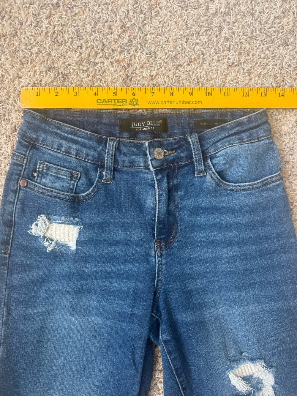 Judy Blue Jeans Women 25 Distressed Boyfriend Fit Dark Wash Boutique Preppy - Picture 4 of 13